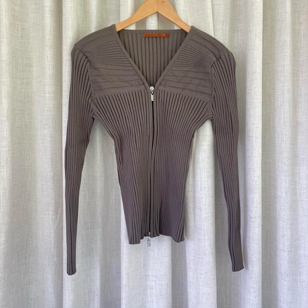 Vintage Zip Up Cardigan Sweater Top